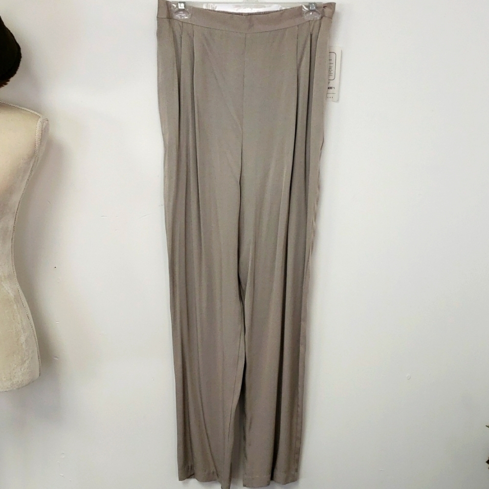 Vintage 90s Jaclyn Smith Signature Satin Dress Party Trousers L NWT Deadstock - Picture 2 of 16